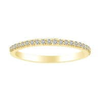 0. Carat Okrugli oblik bijeli prirodni dijamant HALLERITY Vjenčani prsten za vjenčanje 18K Čvrsto žuto