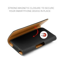 Luxmo Holster futrola za Apple iPhone - PU kožni otvoren telefon noseći torbicu s novčanim karticama