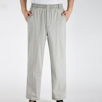 Smihono muške lagane casual dugačke hlače elastične struke nacrtaju udobne džepne hlače na plaži Pantalone