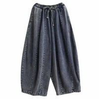 Augper Ženske vintage elastične traper hlače struine lampe hlače hlače duge hlače