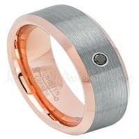 2-ton ružičastog zvona za buše - 0,07ct solitaire Black Diamond Ring - personalizirani vjenčani prsten