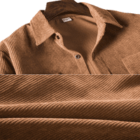 Muška čvrstog dugih rukava s rebrastom rukom dolje Corduroy košulja jakna casual proljetni jesen džepna