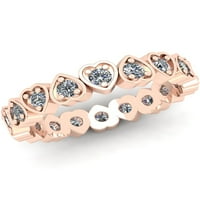 Prirodno .60ct okrugli rez sjajan dijamantski srčani ženski godišnjica vjenčana vječna bend prstena