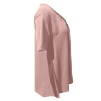 Moonker Womens Tops Košulje za žene Zipper SOLAD SHOW SWOUSE majica TOP TOP V-izrez ovratnik s ružičastim