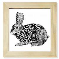 Slatki debeli zečevi životinjski portret za skiciranje kvadratnog okvira okvira zidna tablica