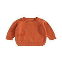 LICUPIEEEE dojenčad dječaka dječaka pletena džemper čvrsta boja prevelirana crewneck topla pulover znojnica