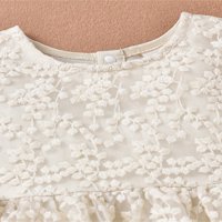 Dječja dječja djevojka Romper haljina Crochet čipka za dugih rukava okrugla vrata cvjetna princeza party