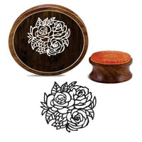 Printtoo Craft Tekstil Rose Cvjetni uzorak okrugla drvena gumena žig otpadne rezervacije