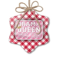 Božićna kraljica dramske kraljice od 1923. godine u ružičastoj crvenoj plairu neonblond