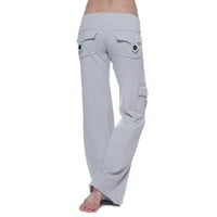 Teretne pantalone za ženske ležerne dukseve Stretch visokog struka širokog nogu za žene za žene opuštene