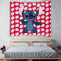 Fnyko Lilo & Stitch Tapistry Crtani stil Print Wall Art Tapistry Pogodno za spavaću sobu Početna Dorm