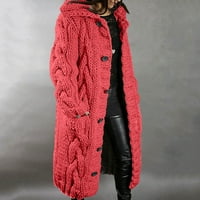 KARDIGAN džemper za žensko čišćenje Ženska kapuljača Kardigan Velike veličine Uzorak džep džep s jednim