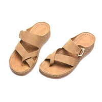 Ecqkame Ženske klinove klirence ženske ljetne casual sve preko sandale Platform papuče sa klinčenim