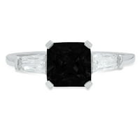 1,62ct Squaret Smaragd Creed crno prirodni ony 14k bijeli zlatni godišnjica angažmana kamena prstena