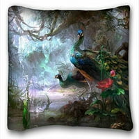 WINHOME kralj jastučni jastučnice za bacanje jastučni poklopci poklopci jastuk za jastuke sa skrivenim patentnim zatvaračem životinje ptica ptica paun cvijeća prirode cvijeće dnevnog boravka Soba veličine 20x