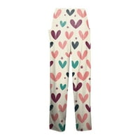 Ženska moda Valentinovo Ispiši casual labave hlače plus veličine labave hlače Khaki XXL