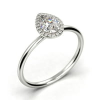 Prekrasna Art Deco 1. Carat Pear Rez pristupačni prsten za uključivanje dijamanata, klasični vjenčani