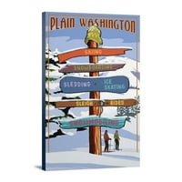 Običan, Washington, odredišni putokaz, ski snijeg