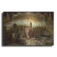 Luxe Metal Art 'Bitcoin New Age Seven' od Steve Hunzikera, Metal Wall Art, 24 X16