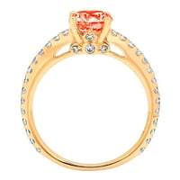 1.51ct okrugli rez Crveni simulirani dijamant 18k žuti zlatni godišnjički angažman prsten veličine 4,25