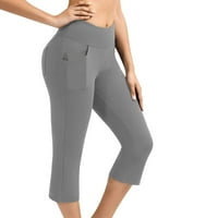Obrezirane hlače sa ženske ženske duljine koljena, temari visokog struka joga vježbanje za vježbanje