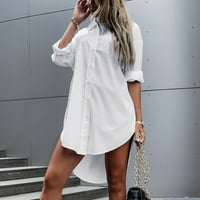 Moonker Womens Top za odmor s dugim rukavima Swing Nabavite najbolje casual majice s bijelom bluzom