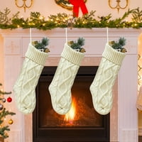 Početna Dekor Božićne čarape sa velikim pletenim čarapama Pokloni Božićne ukrase Indoor klasične božićne
