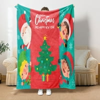 ELK PRINT pokrivač Božićna pokrivačica s viljkom snježne pahuljice Santa Claus Ispiši mekani ugodan