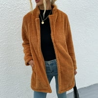 Tagold zimski kaput jakna pada odjeća za žene, ženske pune boje reverzibilnog baršuna velikog džepnog džempera dugačak džemper