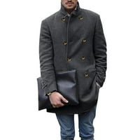 Yinmgmhj Hoodies za muškarce Zimski muški kaput stilski jakne Verzija umjetnog vunena muške jakne Dvostruki