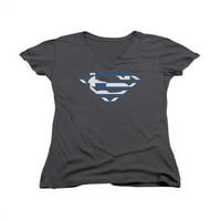 Superman DC Comics Grčki zastava Shield Juniors V-izrez Majica Tee