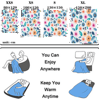 Boho cvjetna pokrivač sa jastukom za ured, krevet, kauč komforan i topla flanel pokrivač diplomirajući