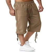 HAITE MAN CAPRI Hlače Čvrste pantalone u boji Elastična struka Donje plaže Ljeto Direktor smeđa 3xl