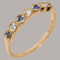 Britanci napravio 18k zlatni kubični cirkonijum i prirodni safir ženski vječni prsten - Opcije veličine
