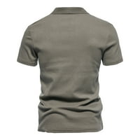 Dxhmoneyh muške polo majice casual s kratkim rukavima V izrez Slim Fit Golf majica klasične fit bijele