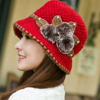 Hupta bejzbol kapa za žene modne žene zimsko toplo kukirano cvijeće ukrašeno uši hat rd