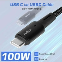 Urban USB C do USB C kabel 1,65ft 100W, USB 2. TIP CUPLING Kabel Brzi naboj za Google Pixel XL, iPad