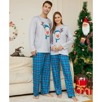 Usklađivanje porodične pidžame setovi leteer Print Top Plaine Hlače meka noćna odjeća Xmas Holiday Loungeweb