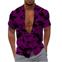 Havajska majica za muškarce, cvjetni print casual plaža majica za odmor labavi fit s kratkim rukavima