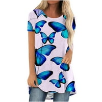 Smihono ženske modne midi tuničke bluze košulje Prodaja labava fit closety casual bluza kratki rukav