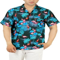 Leela Muška havajska majica na plaži na plaži dole Ležerne majice kratkih rukava l mornarice, flamingo