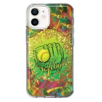Apple iPhoneot otporan na hibrid zaštitni telefon Ljubav Softball Girls Glovice Green Tie Dye Swirl