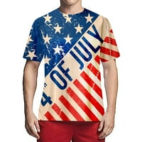 Muška majica USA zastava American Patriotic Kratki rukav Neodvisnost Dan Neovisnosti Thirts Street Patriotska