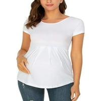 Košulja Colisha za ženska majica Crew Crt Crta Cvjetni print ljetni vrhovi Moda Dnevna odjeća s kratkim