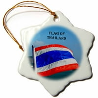 Zastava države Tajland FOTO SnowFlake Porcelanski ukras ORN-211269-1