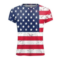Košulje za muškarce Ljetna neovisnost Dan Modni 3D digitalni tisak kratkih rukava majica Grey XXXL