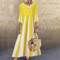 Ljetne casual haljine za žene u odjeći Flutter Fit & Flare haljina žuta xl