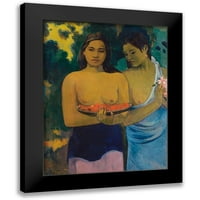 Gauguin, Paul crni moderni uokvireni muzej umjetnički print pod nazivom - Dvije tahitijske žene