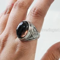 Smoky kvarcni prsten, prirodni dimljeni kvarcni prsten, srebrni nakit, srebrni prsten, rođendanski poklon,