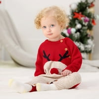 Douhoow unise baby božićni pleteni rumper za zimski jeleni džemperi